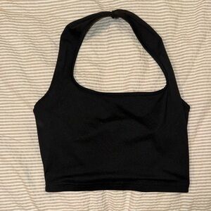 Black Halter Crop Top